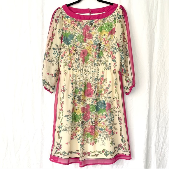 Boutique Floral A-line Knee-length Dress EUC - Picture 2 of 15